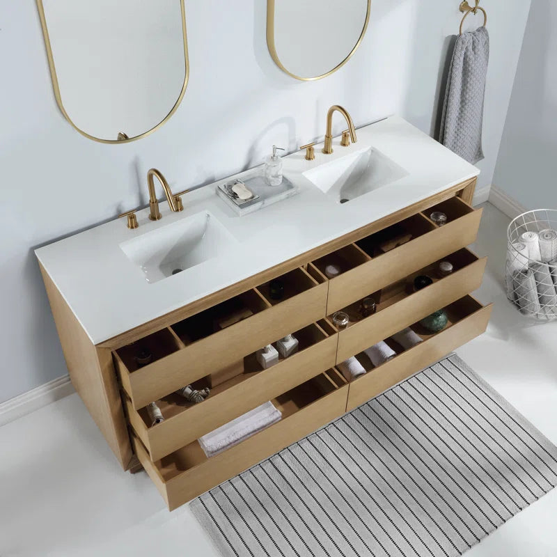 Jasper 72" Double Bathroom Vanity with Vanity Top