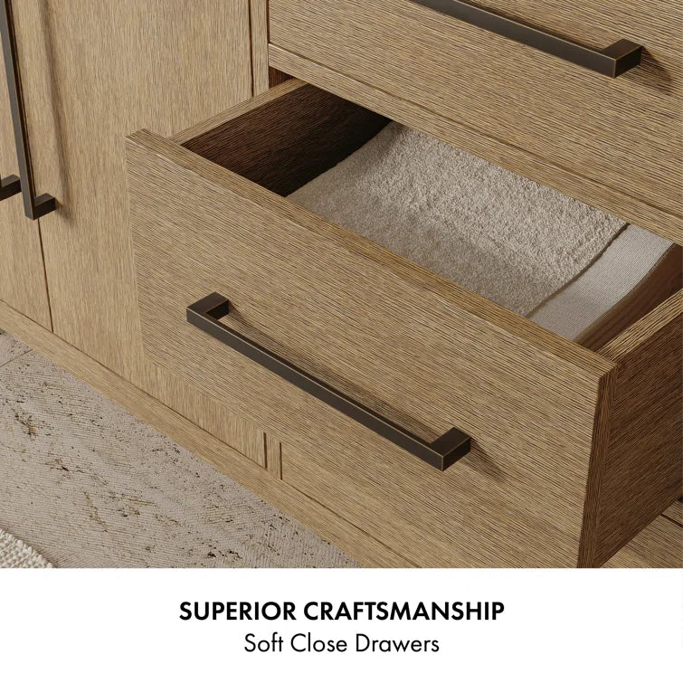 Bergen 60" Double Bathroom Vanity with Carrara Marble Top