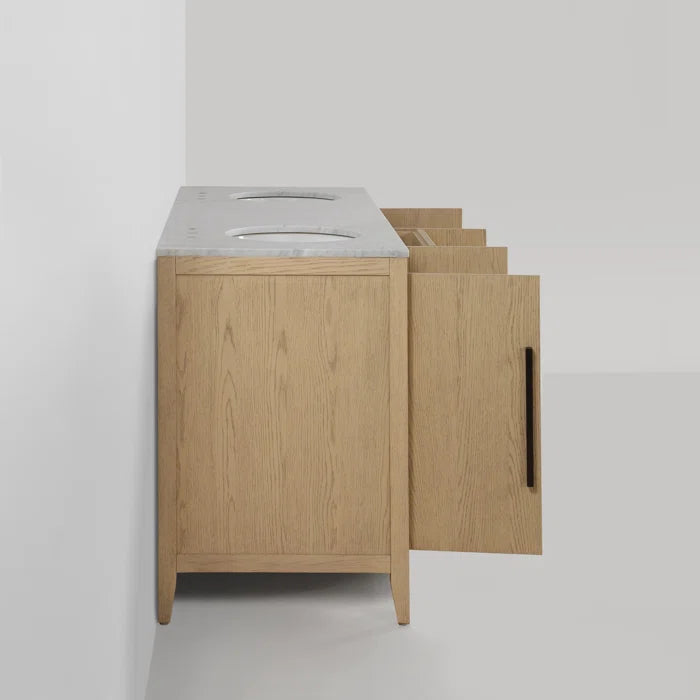 Bergen 72" Double Bathroom Vanity with Marble Top