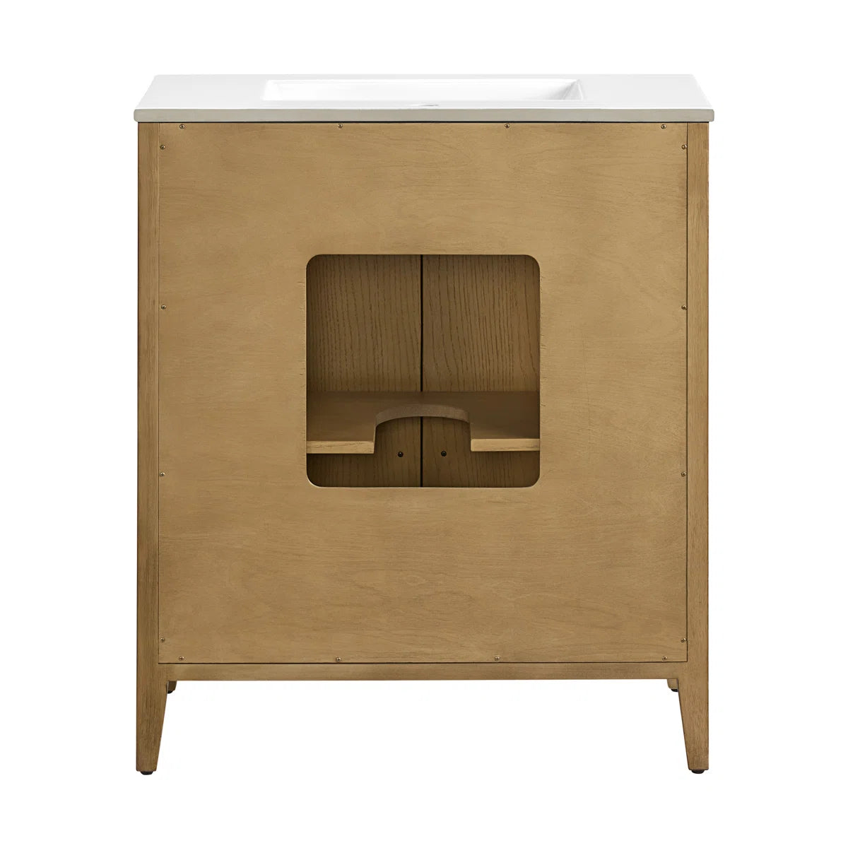 Bergen 30" Single Bathroom Vanity | White Porcelain Countertop