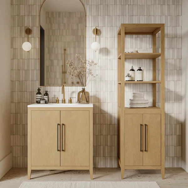 Bergen 72" H Linen Cabinet in Wire Brushed Oak