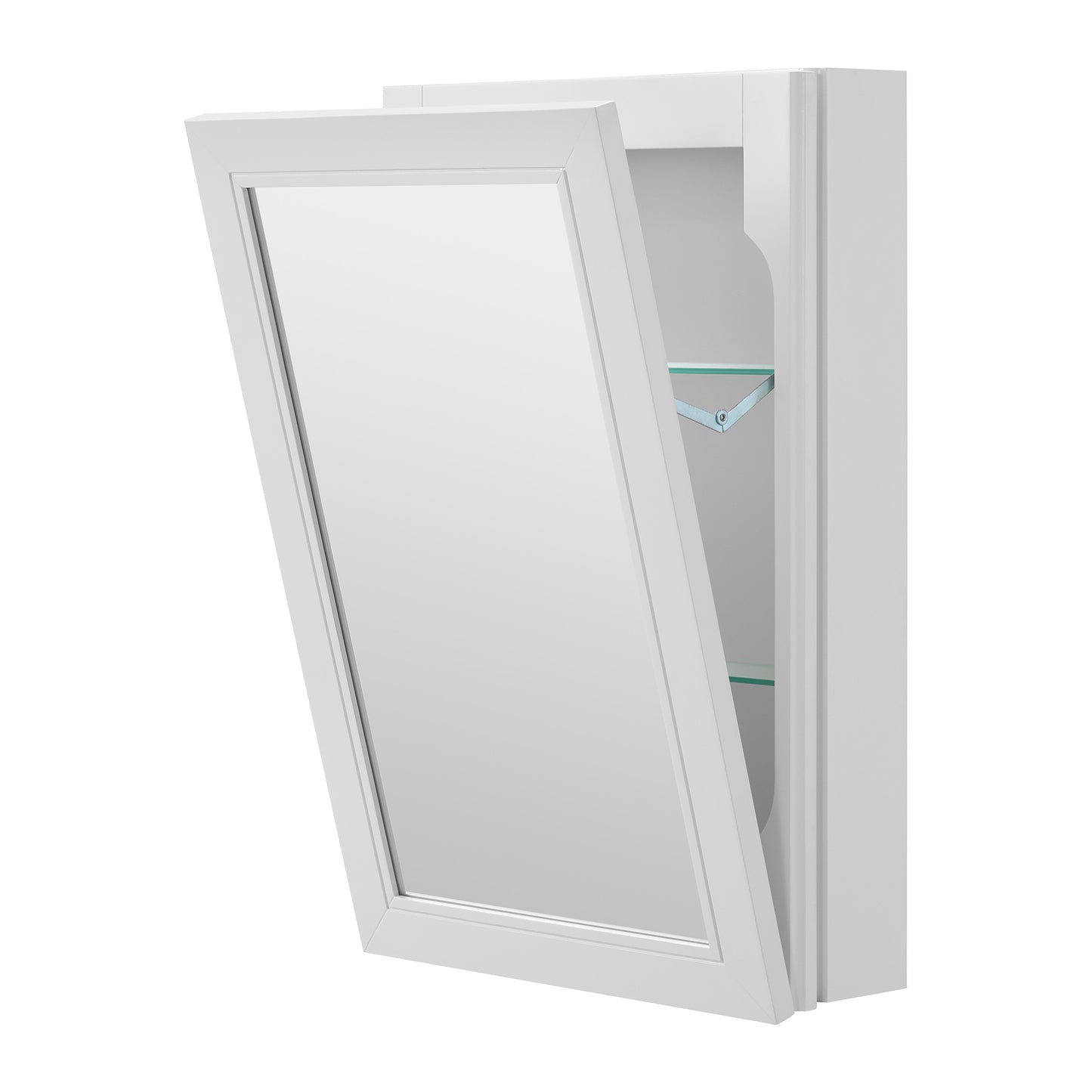 Cameron 20-inch ADA Tilt Mirror Medicine Cabinet in White Painted Wood