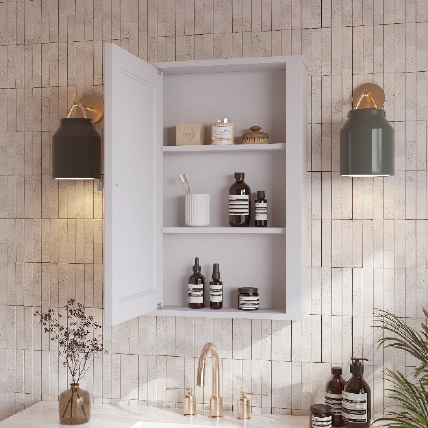 Charlotte 21" Single Door Reversible Medicine Cabinet in White