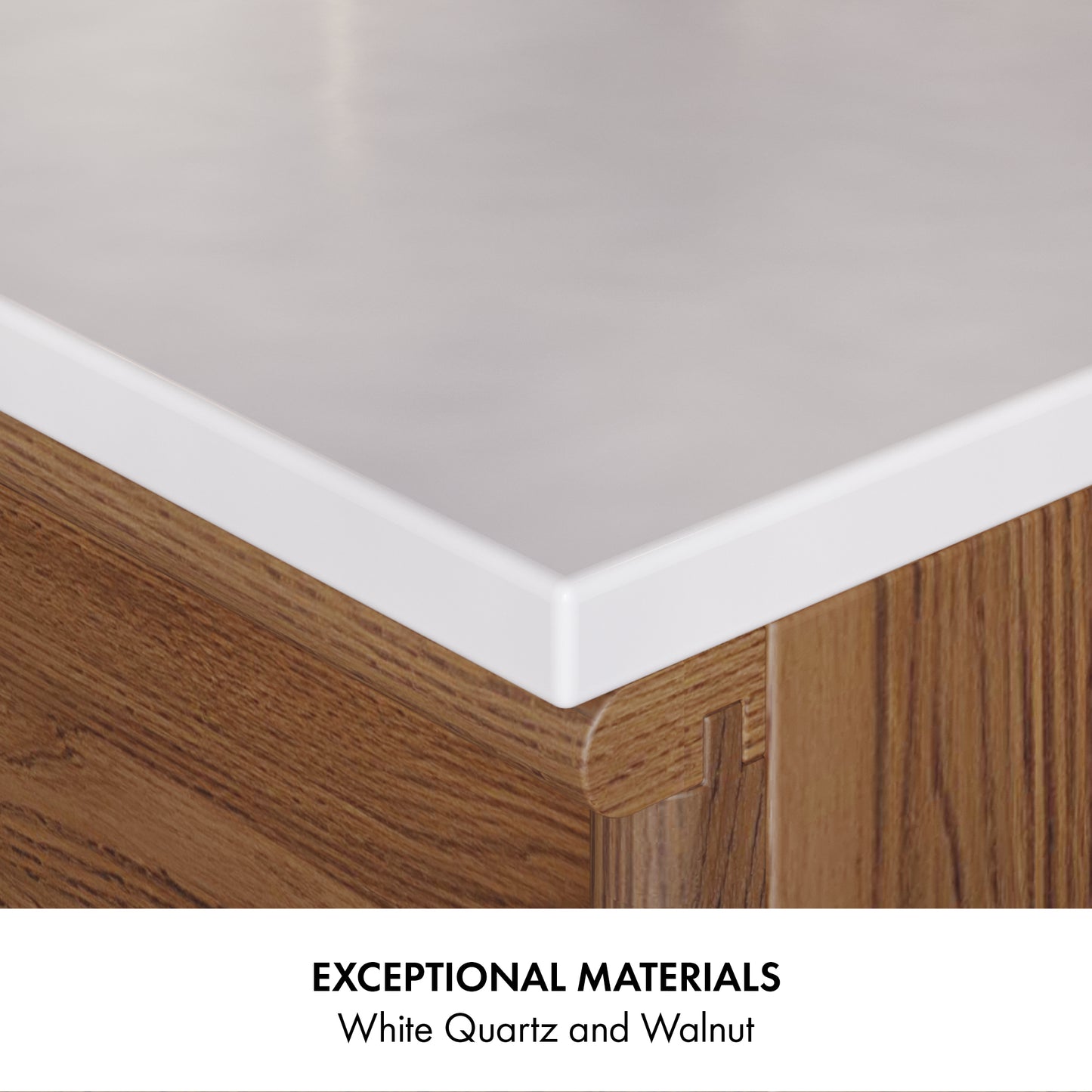 36" Cooper Walnut Single Sink Floating Vanity | White Quartz Countertop