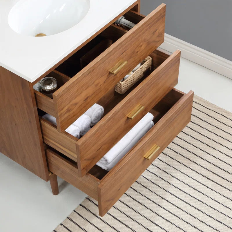 Stockholm 30" W x 22" D x 34" H Single Bathroom Vanity