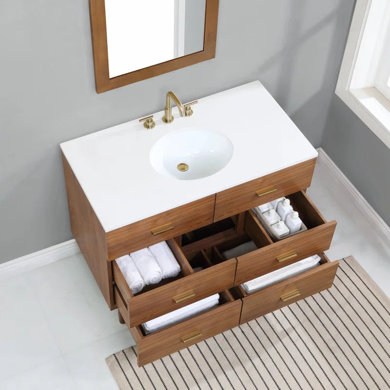 Stockholm 42" W x 22" D x 34" H Single Bathroom Vanity