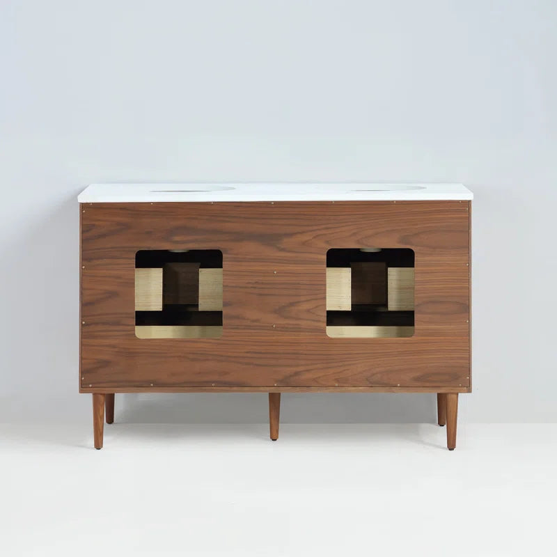 Stockholm 54" Double Bathroom Vanity with Quartz Top