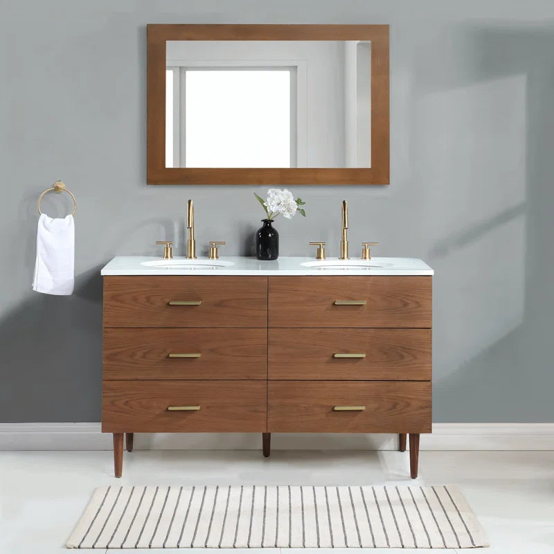 Stockholm 54" Double Bathroom Vanity with Quartz Top