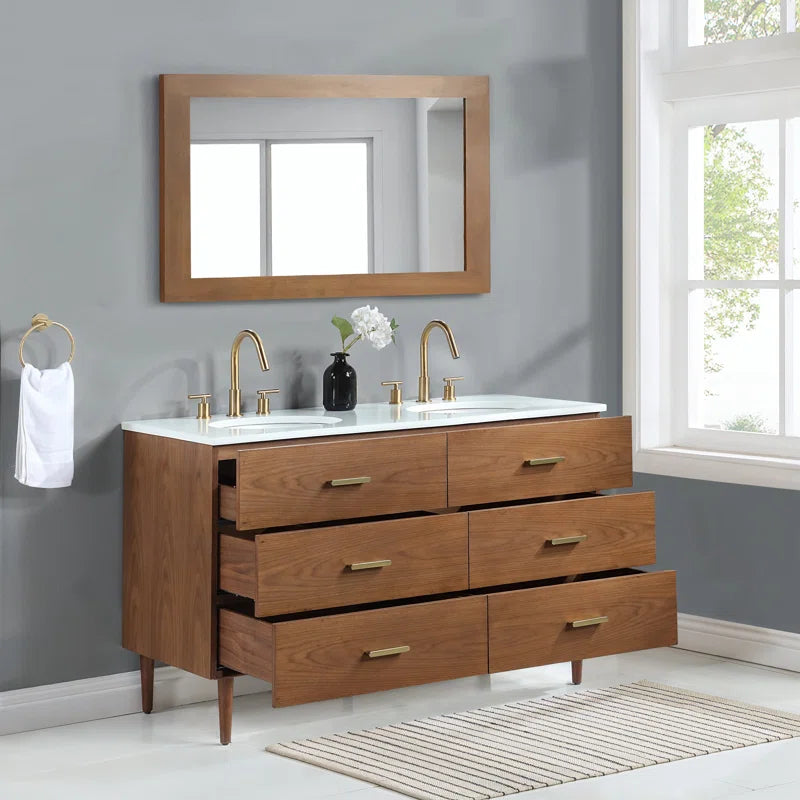 Stockholm 54" Double Bathroom Vanity with Quartz Top
