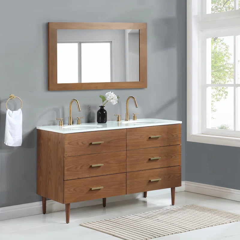 Stockholm 54" Double Bathroom Vanity with Quartz Top