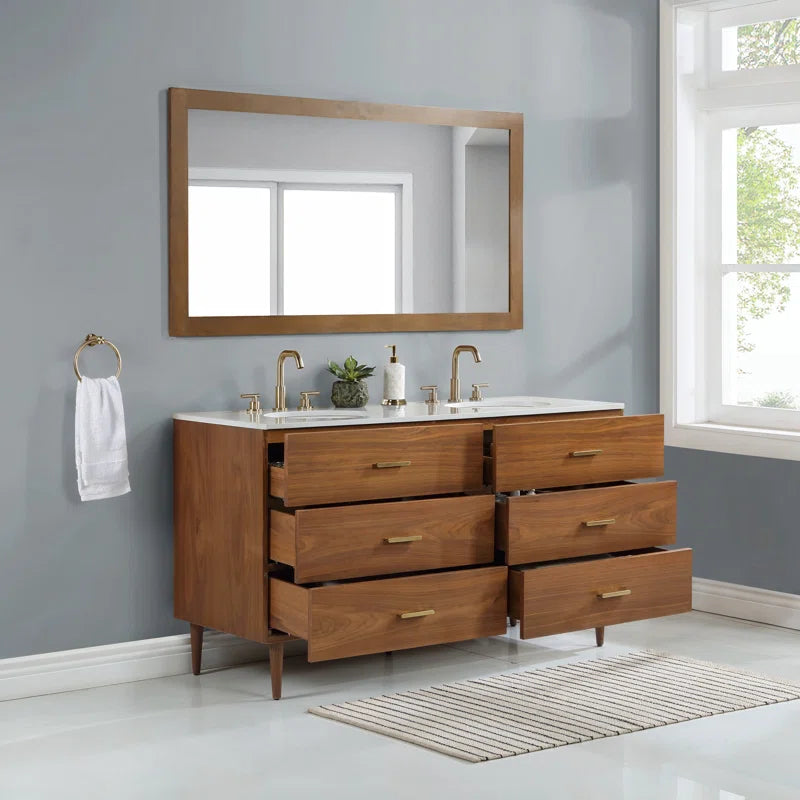 Stockholm 60" W x 22" D x 34" H Double Bathroom Vanity