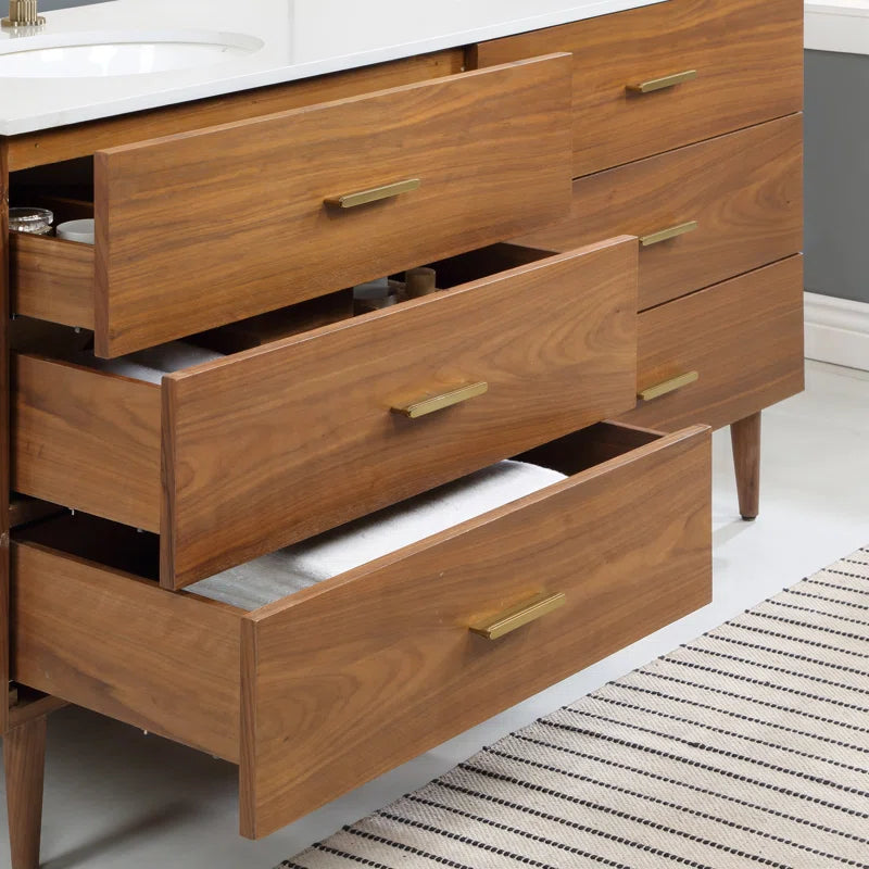 Stockholm 60" W x 22" D x 34" H Double Bathroom Vanity