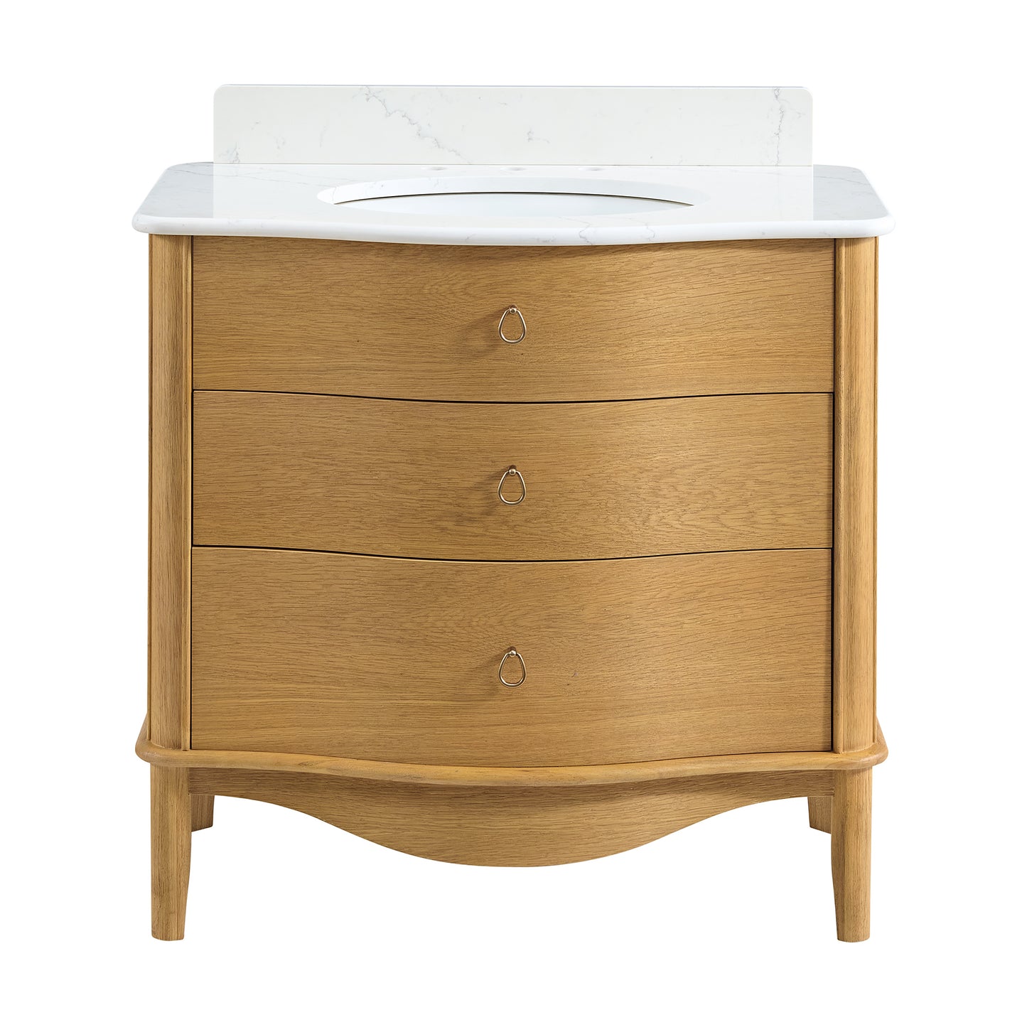 Grace 36" Single Bathroom Vanity | Statuario Quartz Countertop