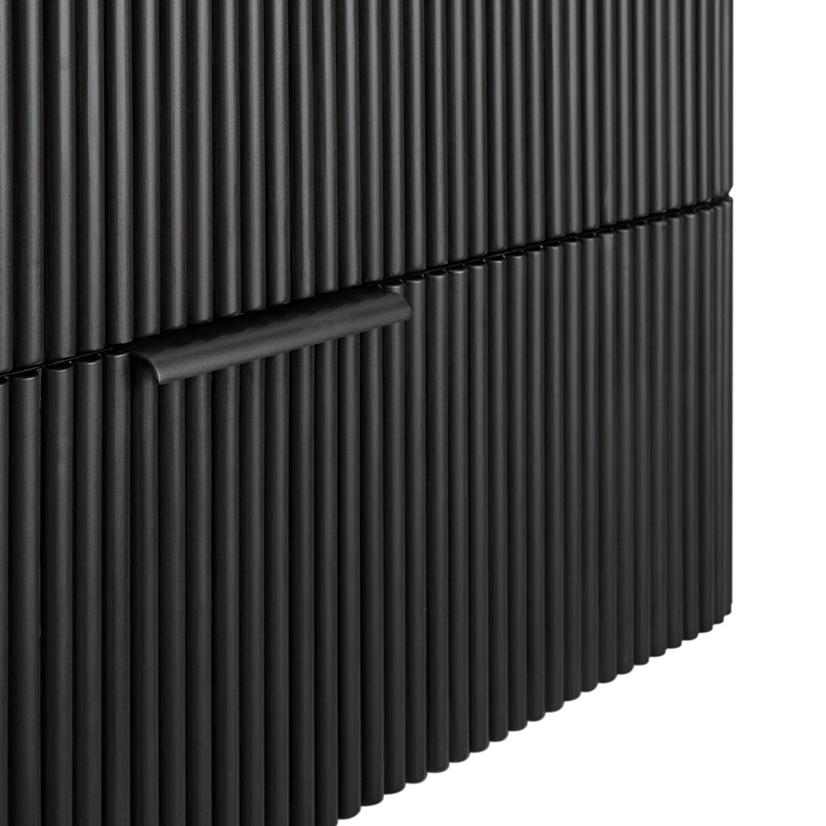 Havana 72" Black Reeded Floating Double Bathroom Vanity | Carrara Marble Countertop