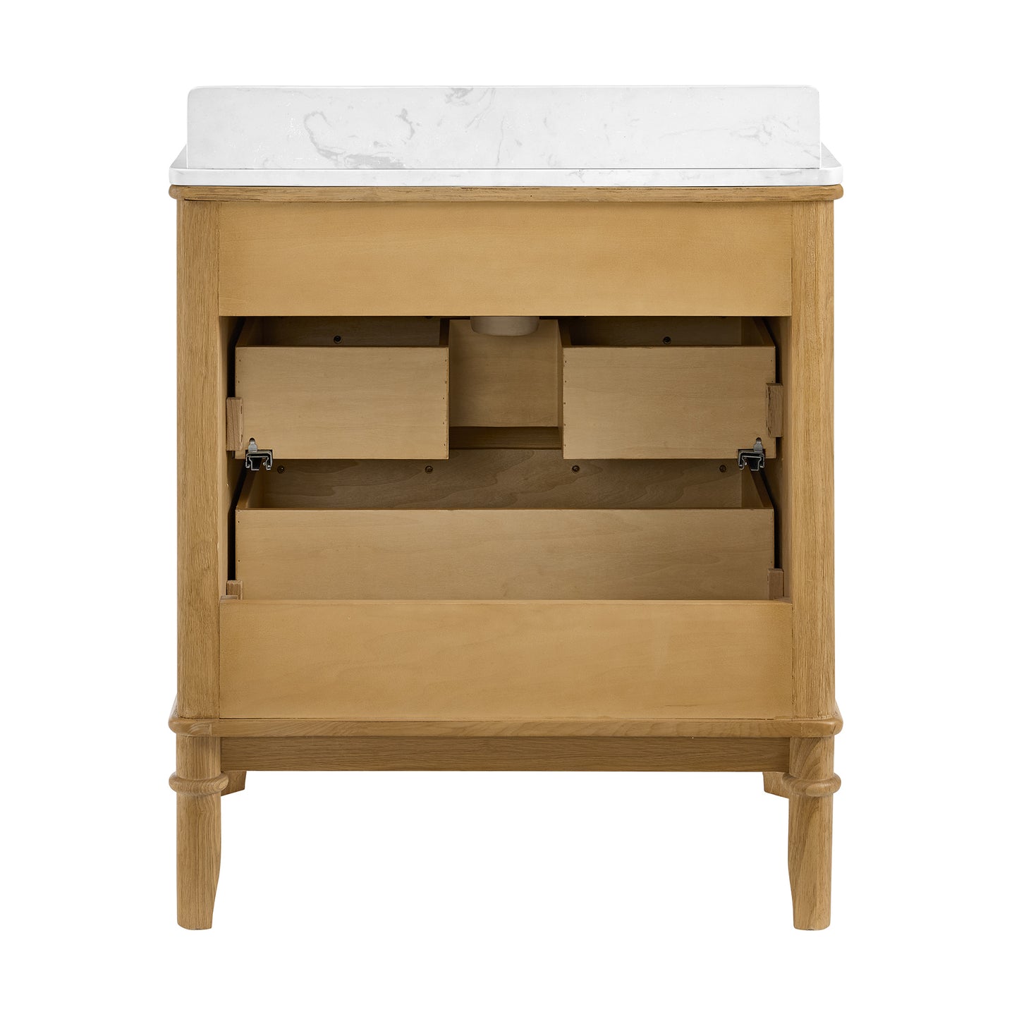 Juliette 30"W x 20"D Single Bathroom Vanity | Natural Enhanced Oak | Cultured Marble Countertop