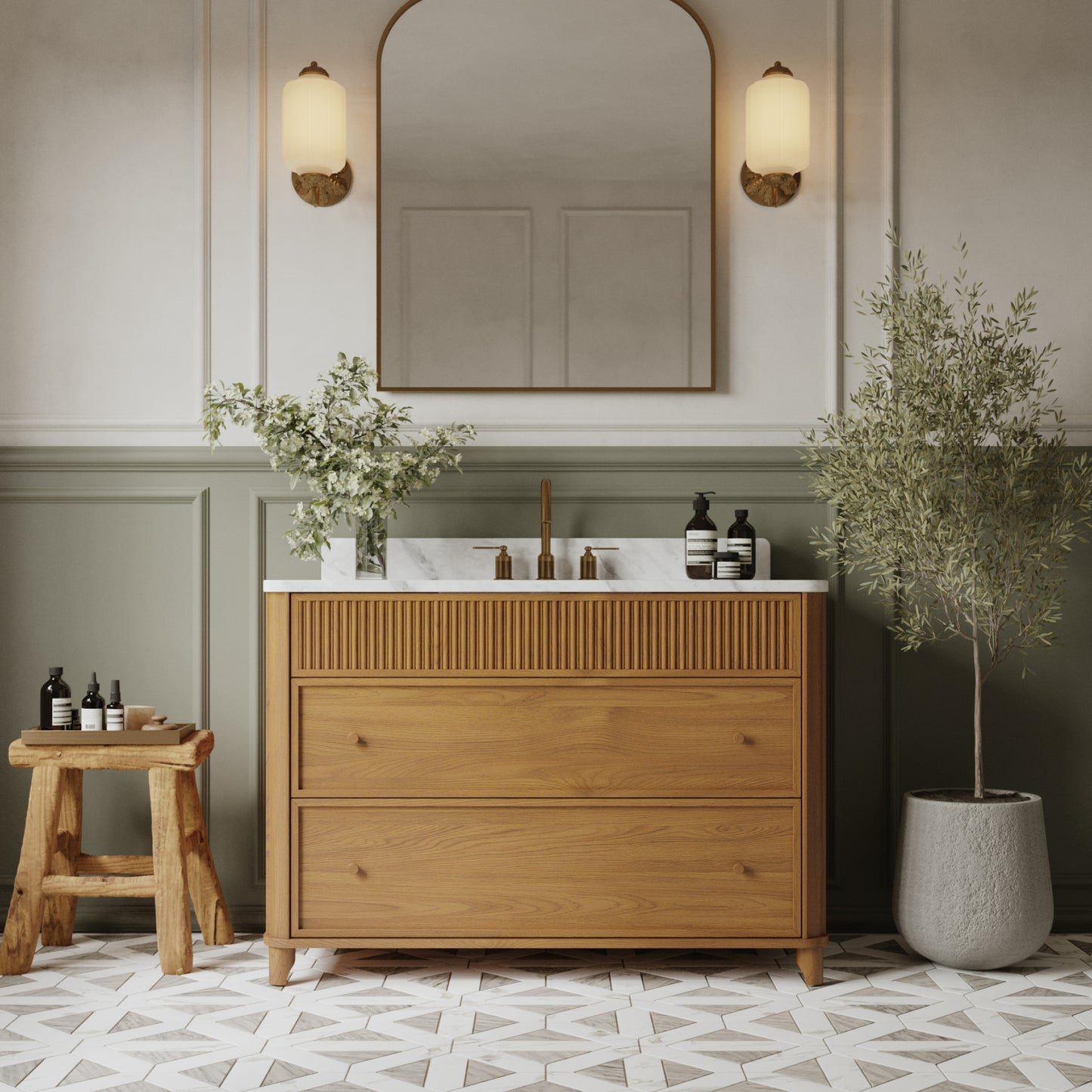 Kathryne 48" Single Sink Bathroom Vanity | Statuario Quartz