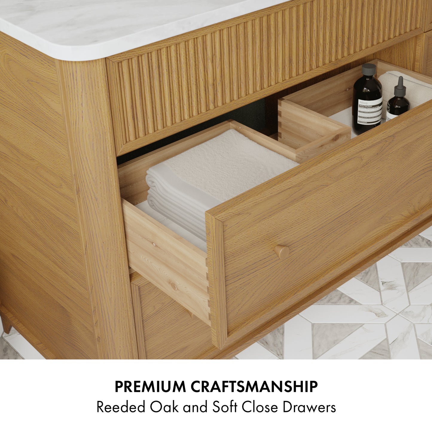 Kathryne 48" Single Sink Bathroom Vanity | Statuario Quartz