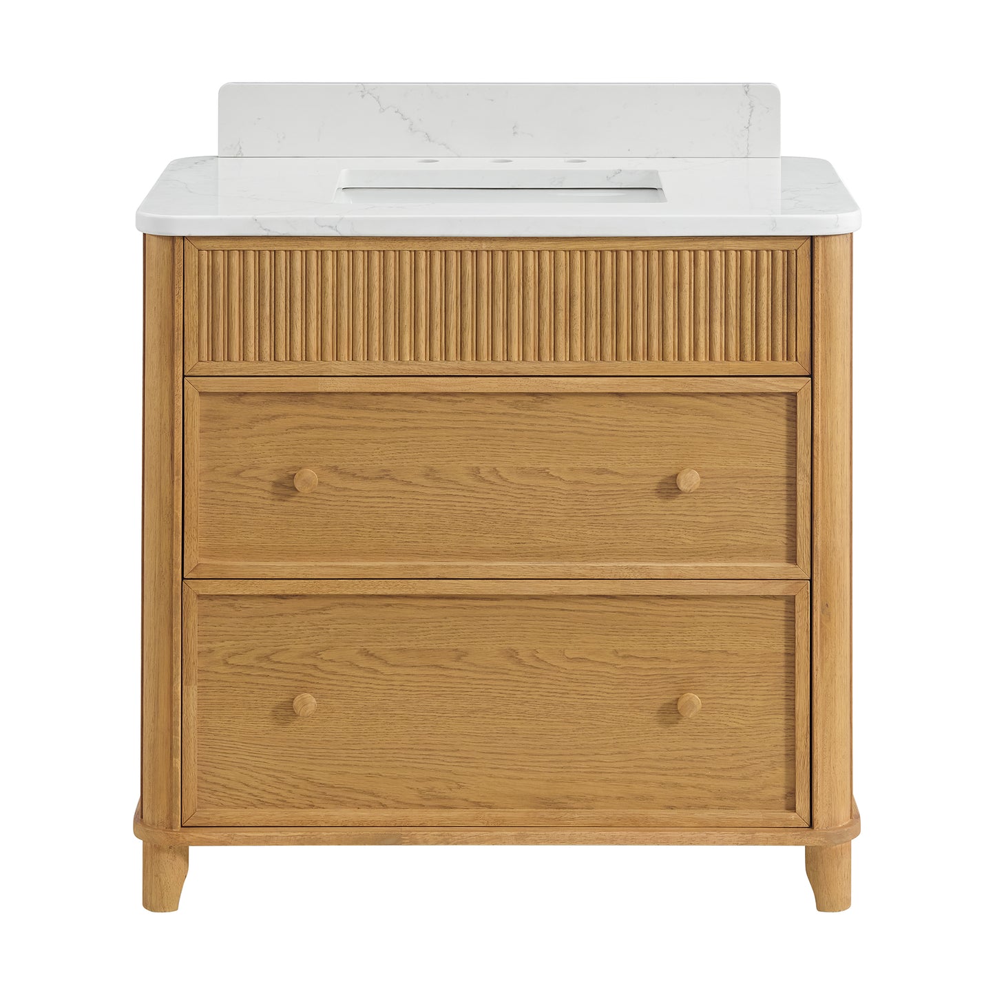 Kathryne 36" Single Sink Bathroom Vanity | Statuario Quartz Countertop