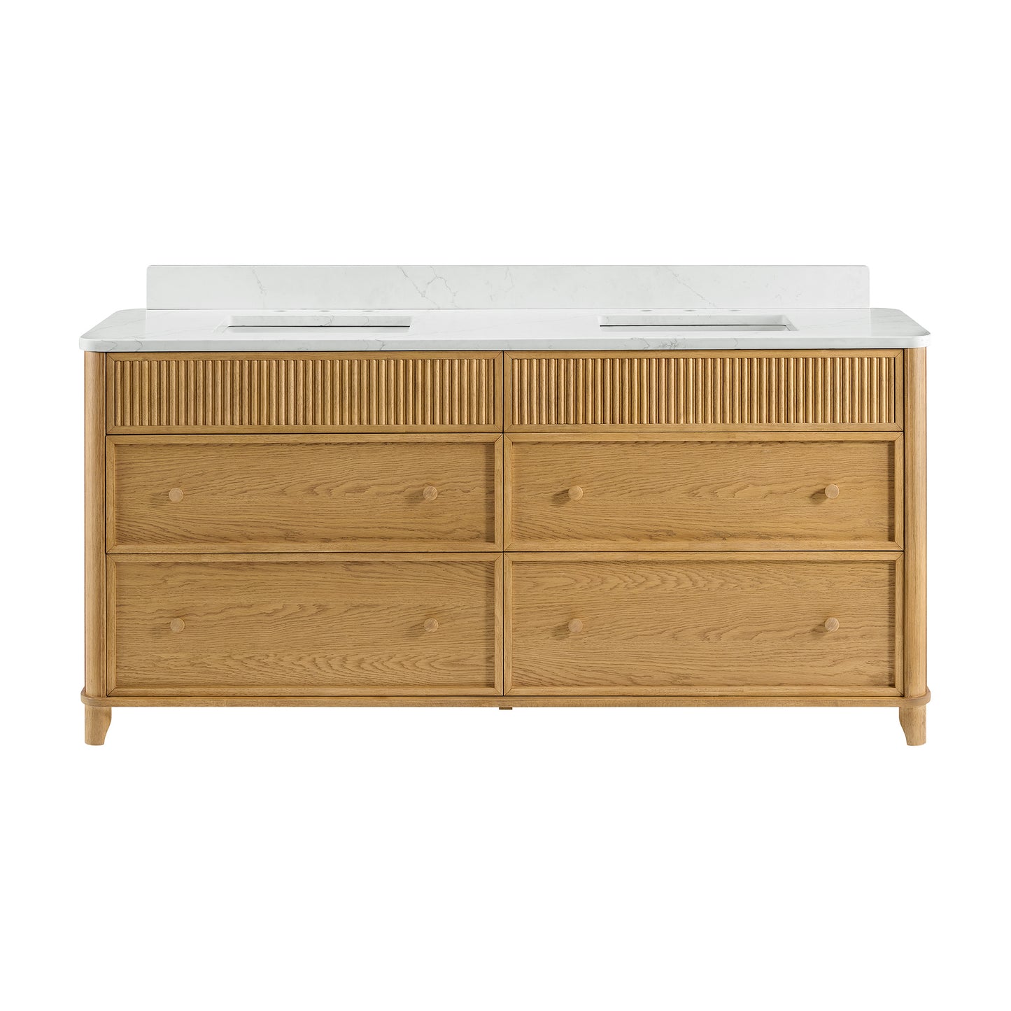Kathryne 72" Double Sink Bathroom Vanity | Statuario Quartz Countertop