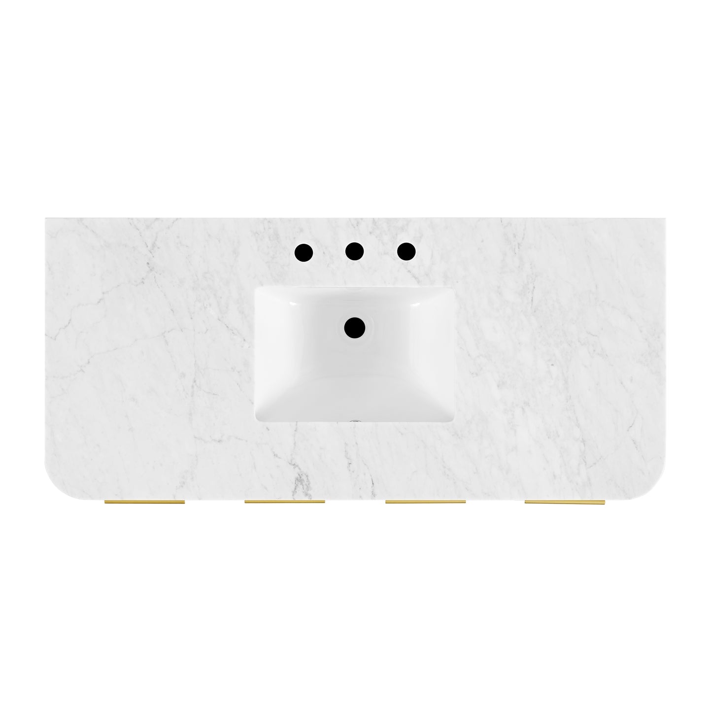 Havana 48" Black Reeded Single Bathroom Vanity | Carrara Marble Countertop
