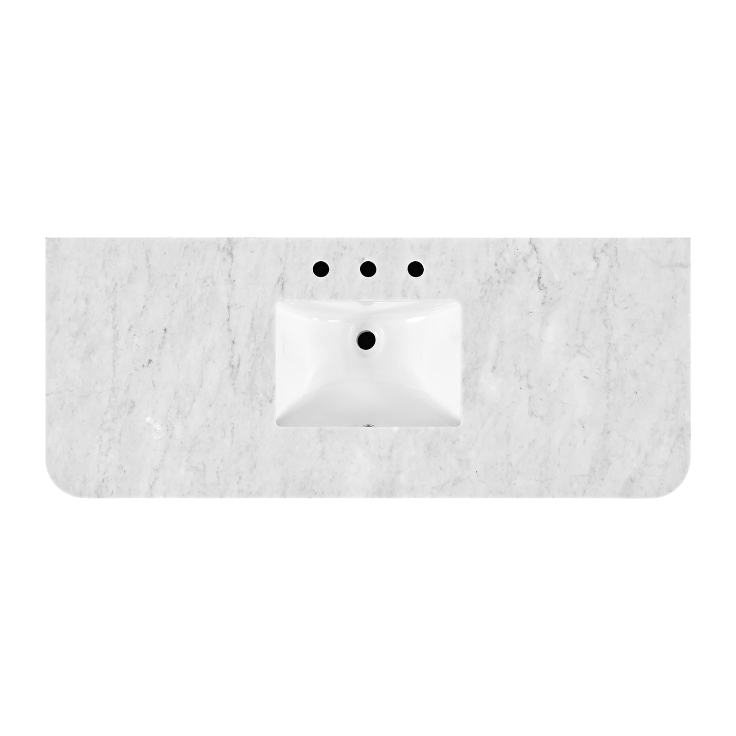 Havana 54" Brown Reeded Birch Single Bathroom Vanity | Carrara Marble Countertop