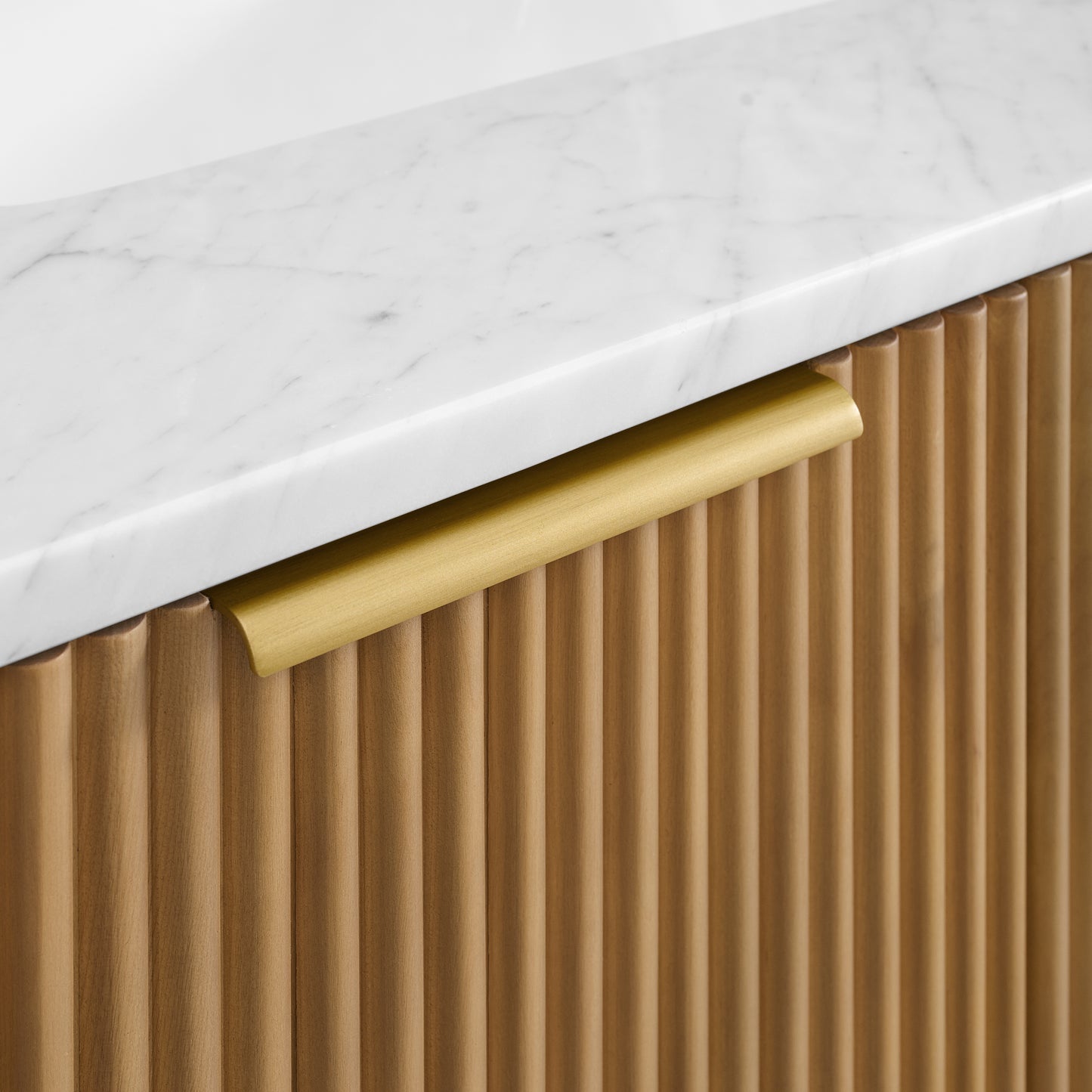 Havana 60" Reeded Single Bathroom Vanity | Carrara Marble Countertop