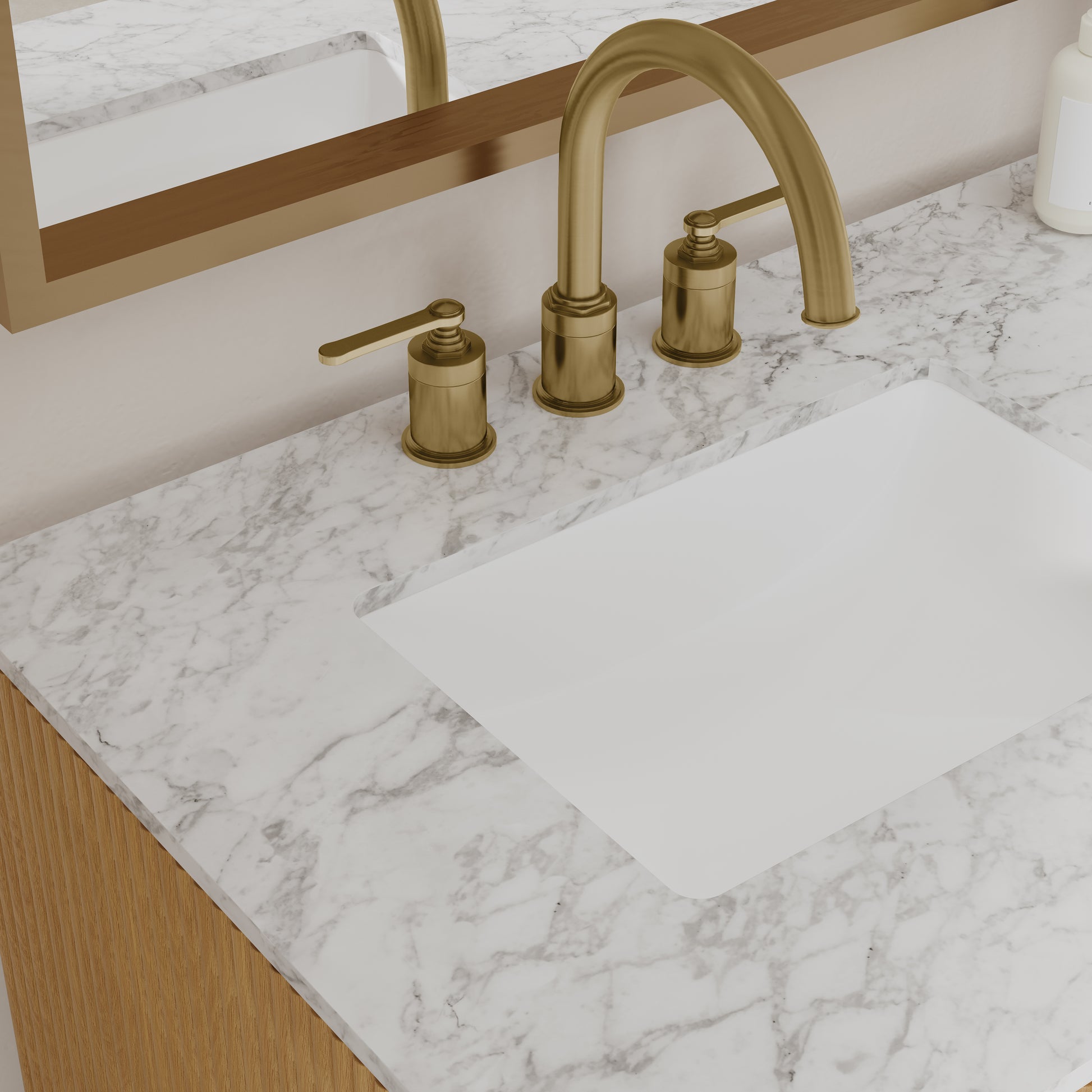 Havana 60" Reeded Double Sink Bathroom Vanity | Carrara Marble Countertop