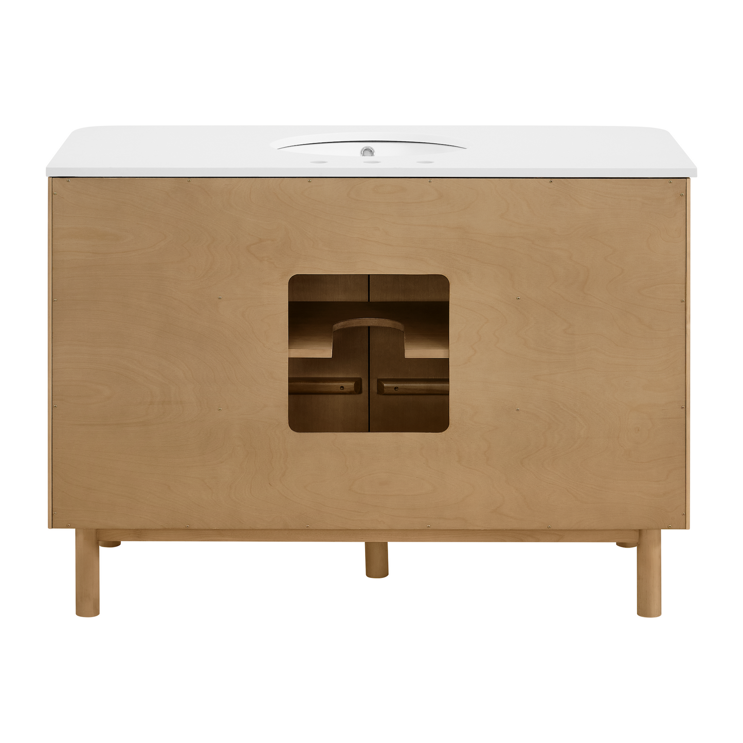 Havana 48" Reeded Single Sink Bathroom Vanity with White Quartz Countertop