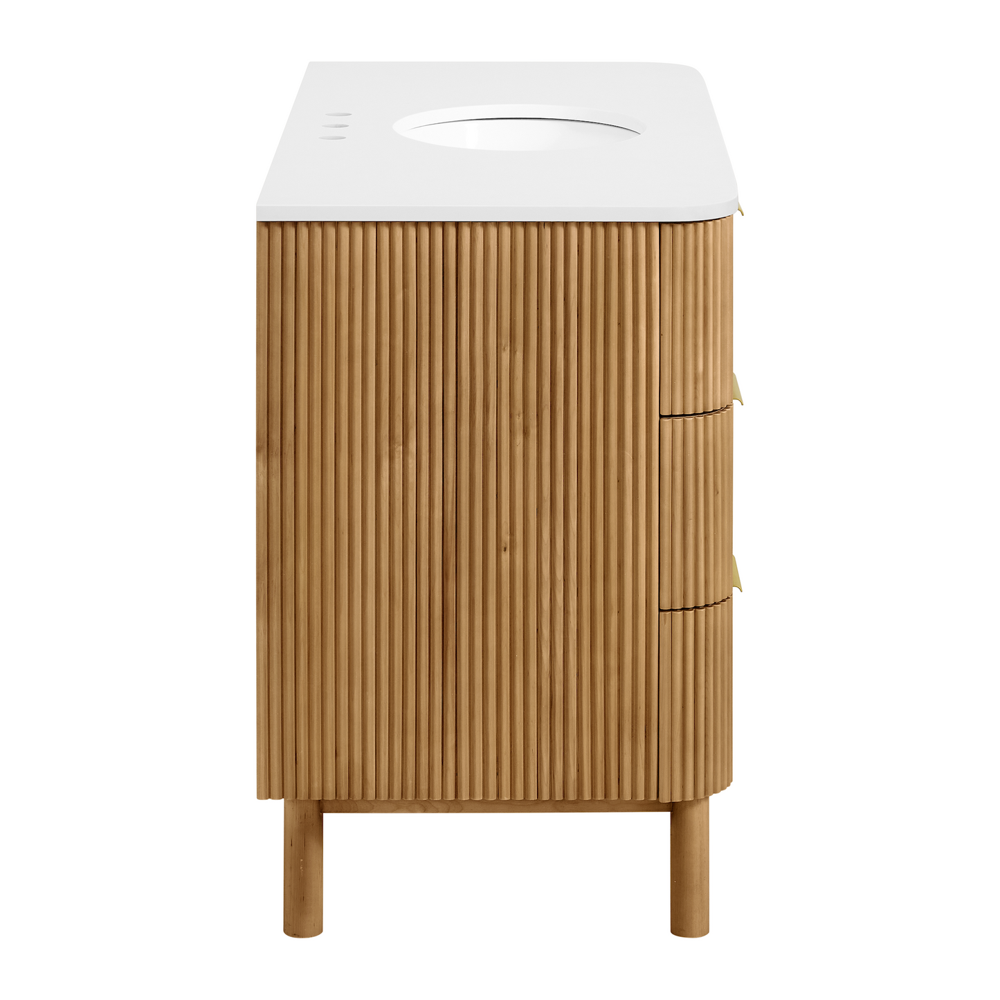 Havana 48" Reeded Single Sink Bathroom Vanity with White Quartz Countertop