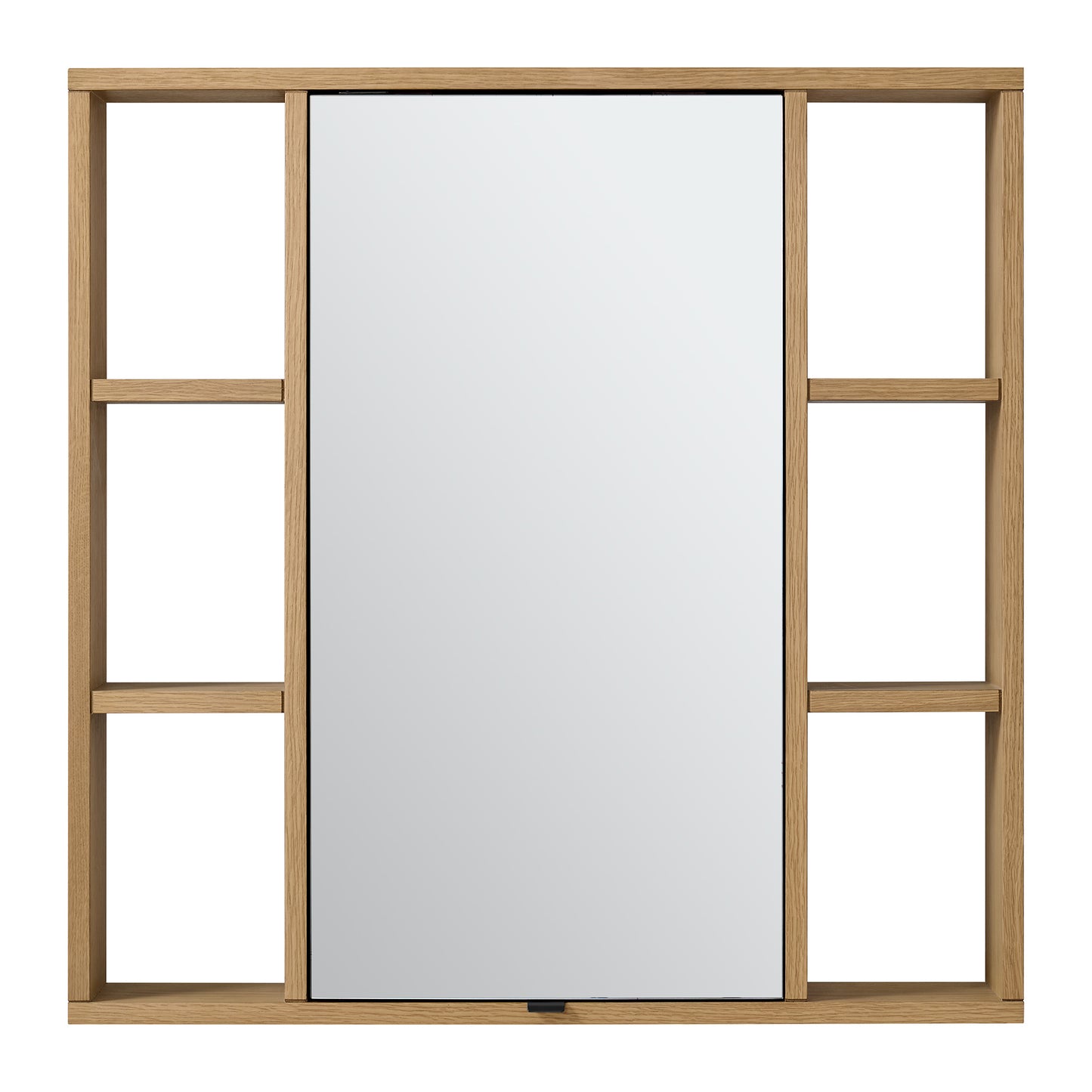 Midland 30"W x 30"H Surface Mount Medicine Cabinet with Side Shelves in Walnut or Oak
