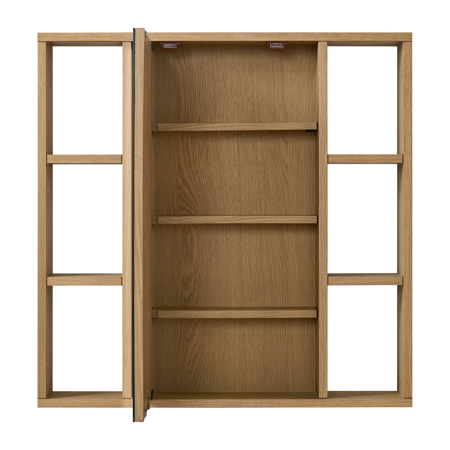 Midland 30"W x 30"H Surface Mount Medicine Cabinet with Side Shelves in Walnut or Oak