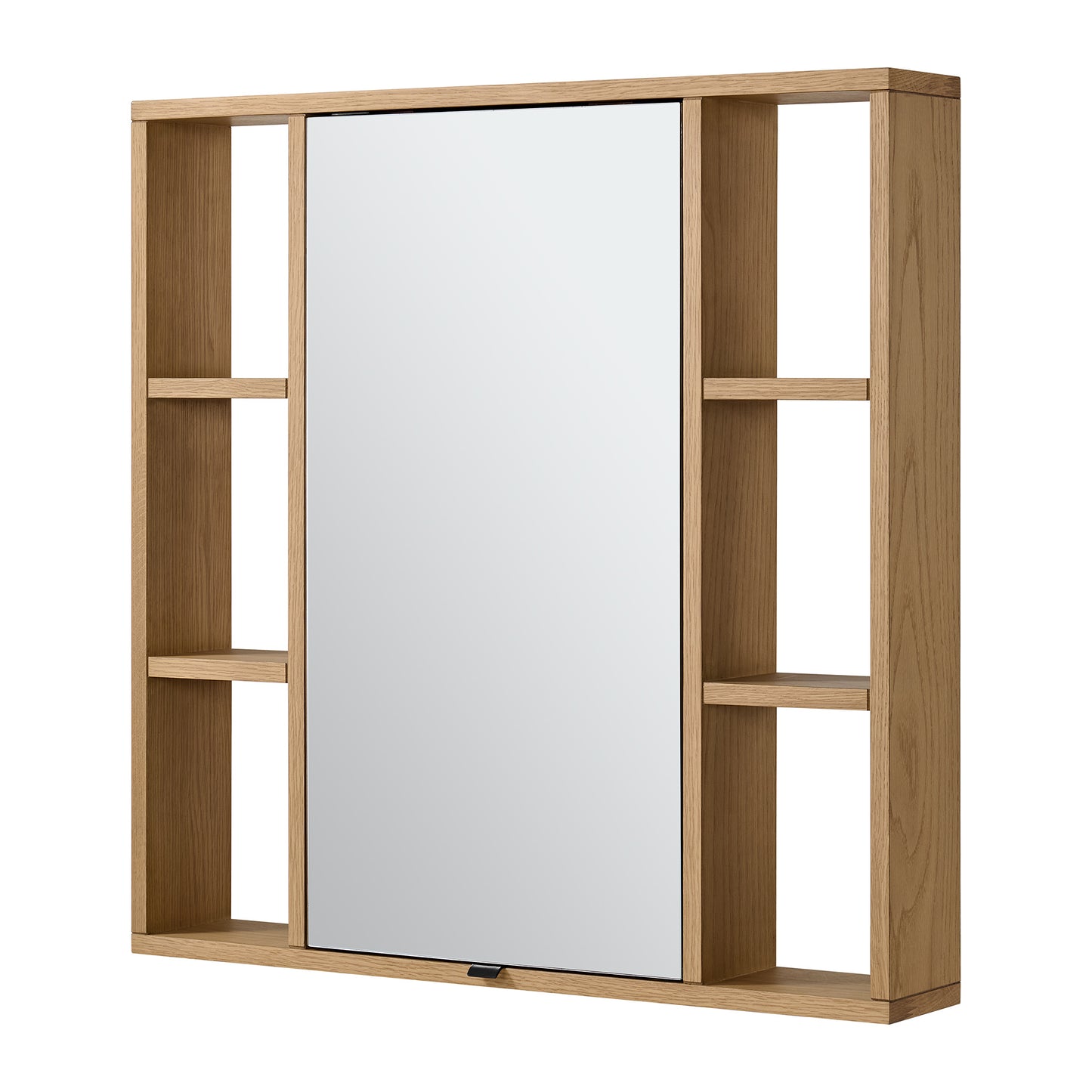 Midland 30"W x 30"H Surface Mount Medicine Cabinet with Side Shelves in Walnut or Oak