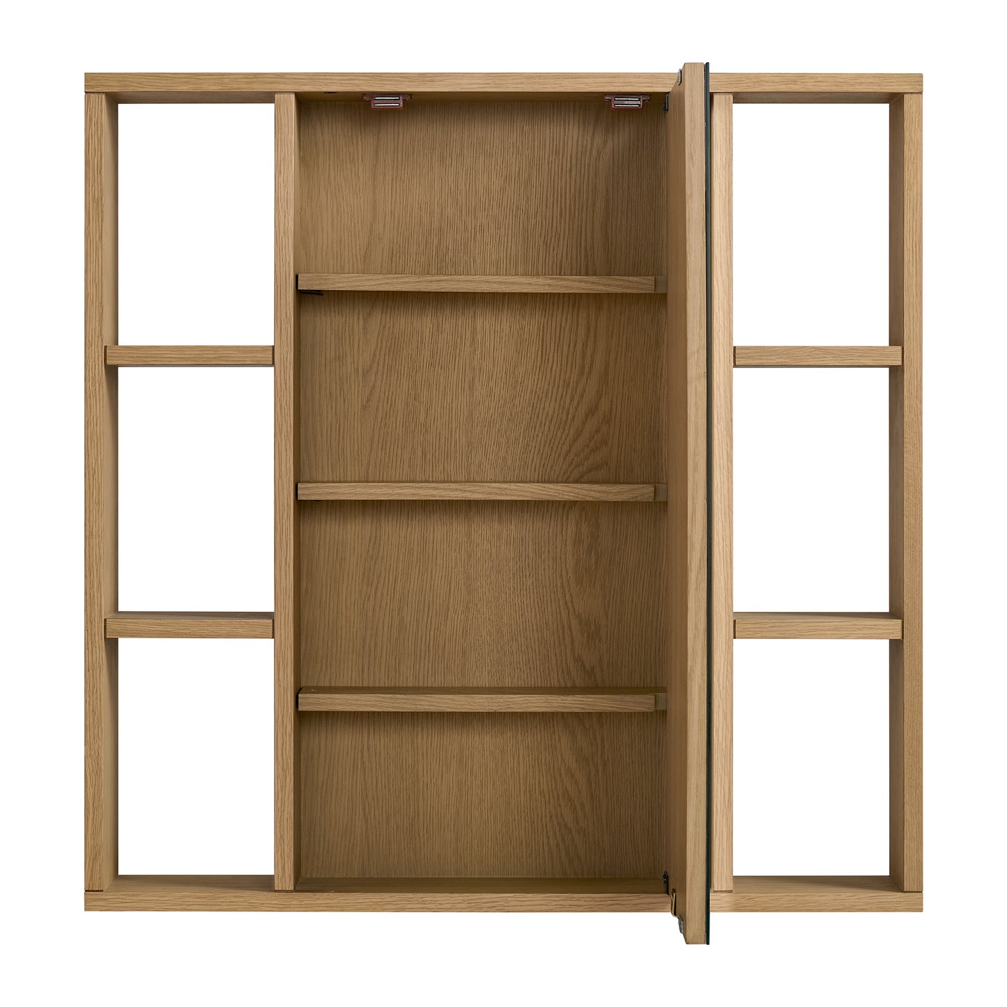 Midland 30"W x 30"H Surface Mount Medicine Cabinet with Side Shelves in Walnut or Oak