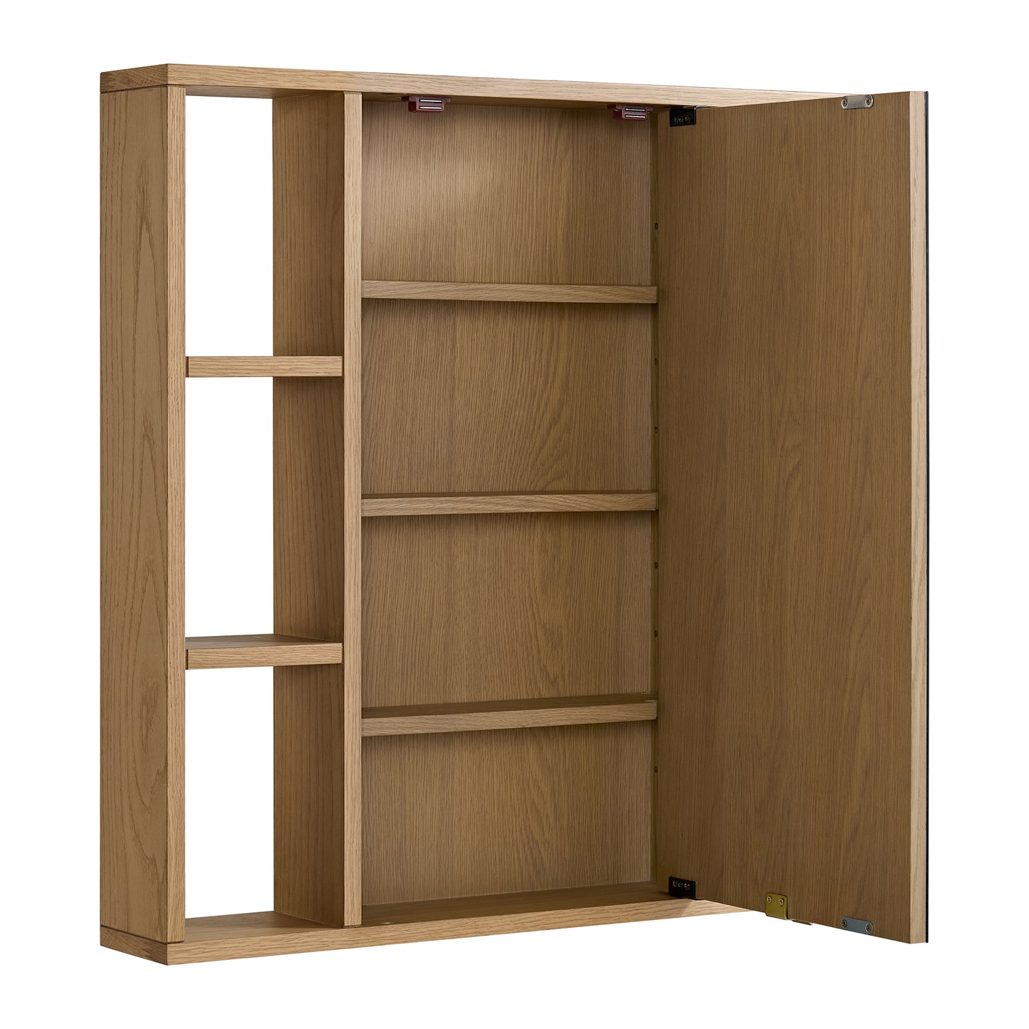 Midland 30"W x 30"H Surface Mount Medicine Cabinet with Side Shelves in Walnut or Oak