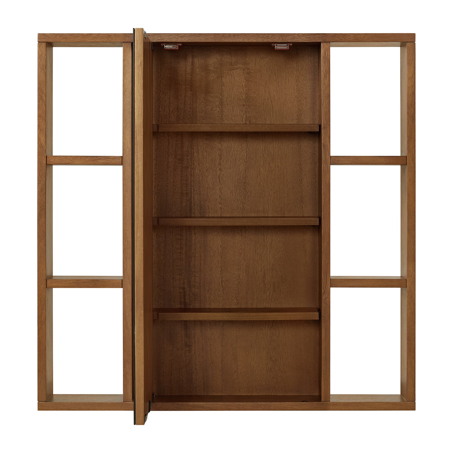 Midland 30"W x 30"H Surface Mount Medicine Cabinet with Side Shelves in Walnut or Oak