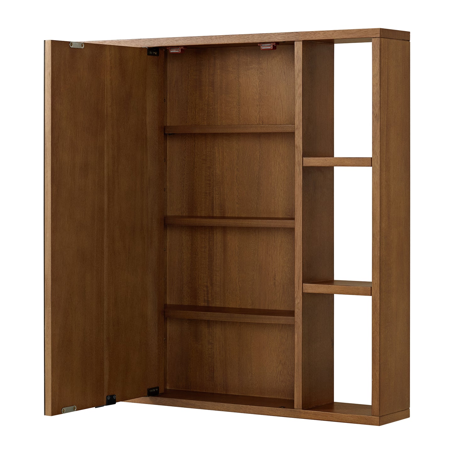 Midland 30"W x 30"H Surface Mount Medicine Cabinet with Side Shelves in Walnut or Oak
