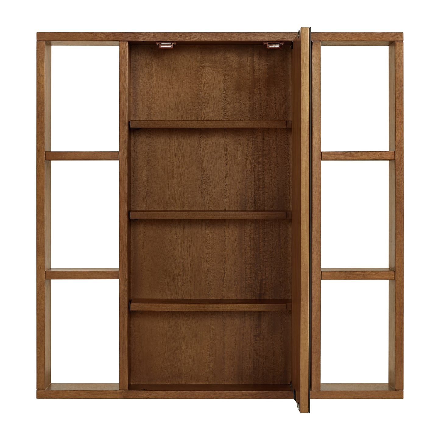Midland 30"W x 30"H Surface Mount Medicine Cabinet with Side Shelves in Walnut or Oak