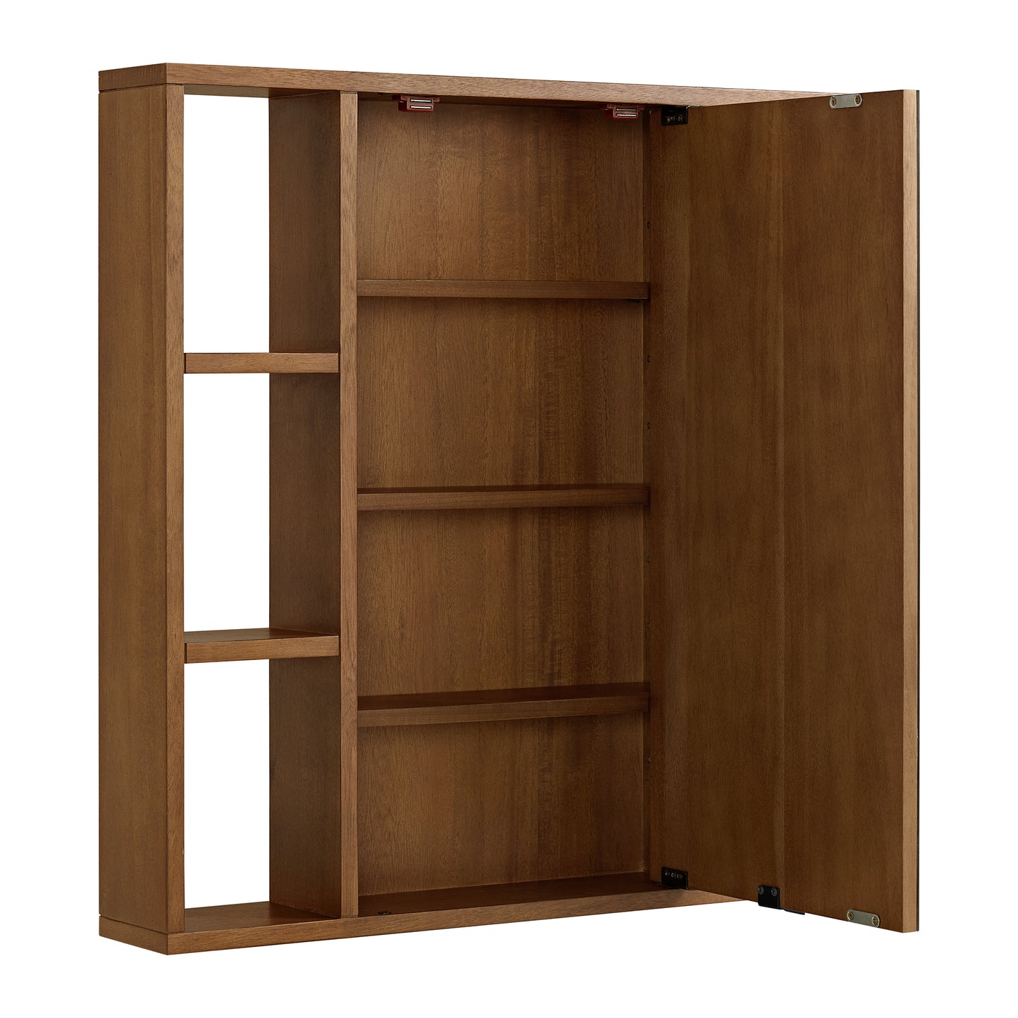 Midland 30"W x 30"H Surface Mount Medicine Cabinet with Side Shelves in Walnut or Oak