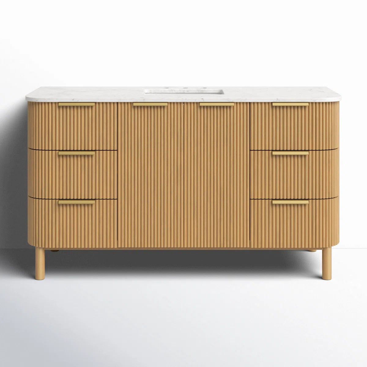 Havana 60" Width Single Bathroom Vanity In Natural Finish