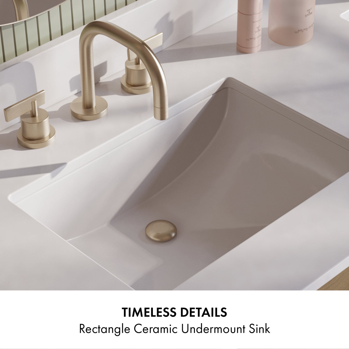 Oslo 60" Modern Oak Double Bathroom Vanity | White Quartz Countertop