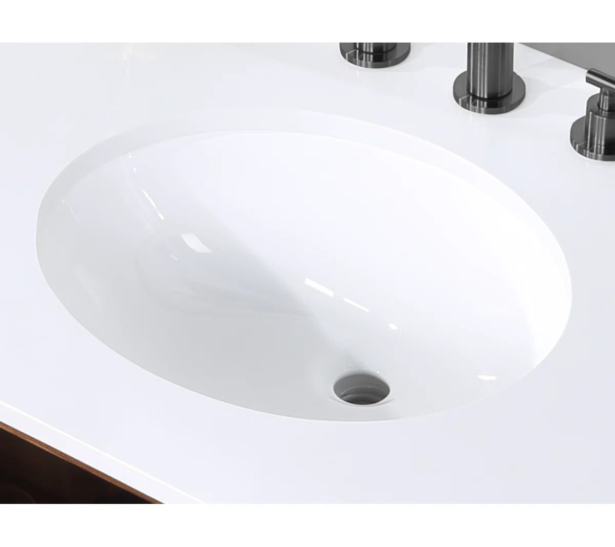 Highbury Furnishings Bergen/Alsup 15.15'' White Ceramic Oval Bathroom Sink RP-OS-1