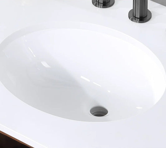 Highbury Furnishings Bergen/Alsup 15.15'' White Ceramic Oval Bathroom Sink RP-OS-1