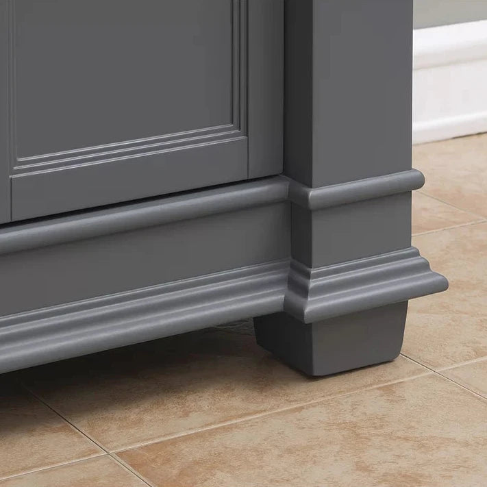 Siena 72" Traditional Double Bathroom Vanity | Carrara Marble Top in Grey