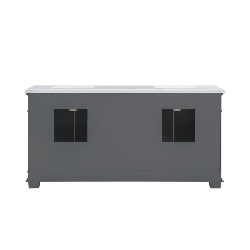 Siena 72" Traditional Double Bathroom Vanity | Carrara Marble Top in Grey