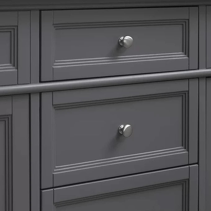 Siena 72" Traditional Double Bathroom Vanity | Carrara Marble Top in Grey