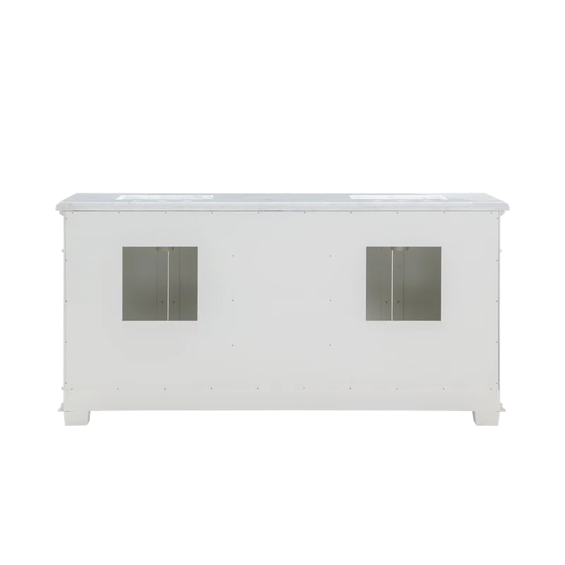 Siena 72" Traditional Double Bathroom Vanity | Carrara Marble Top In White