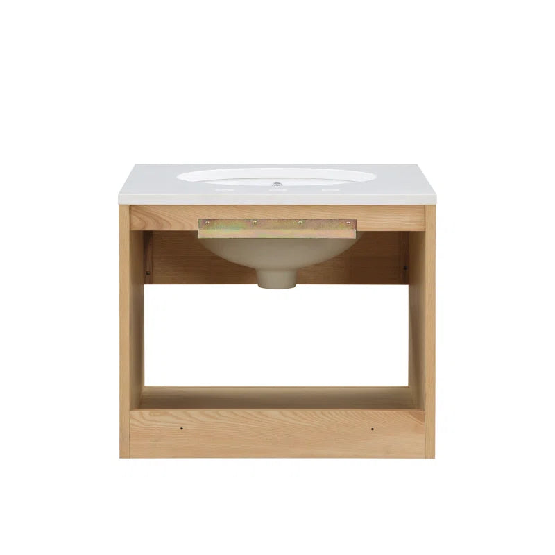 Kyoto 24" Single Wall Mounted Bathroon Vanity with White Quartz Top