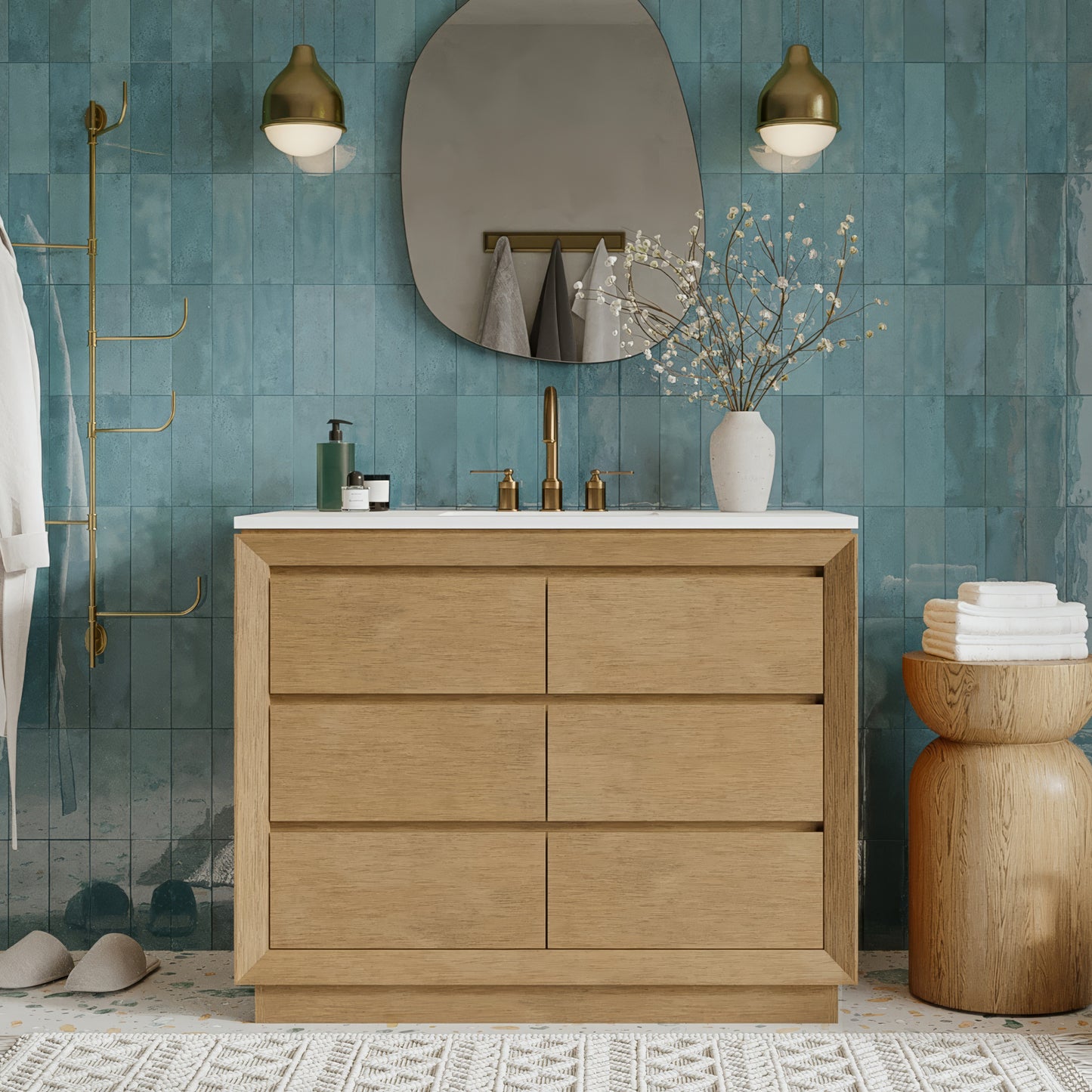 Jasper 42" Single Bathroom Vanity  with Quartz Top