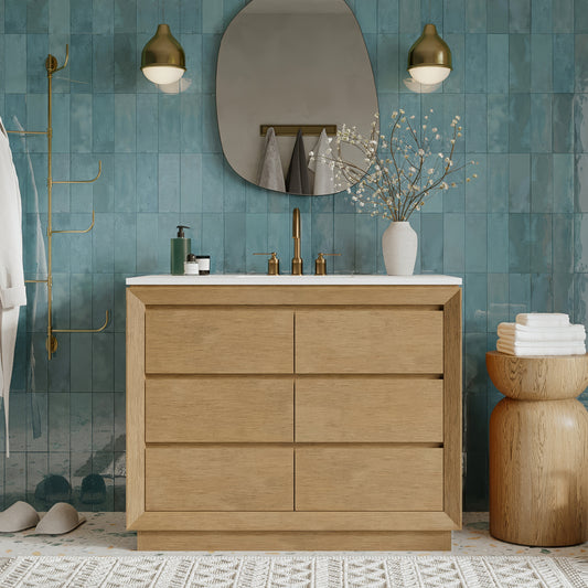 Jasper 42" Single Bathroom Vanity  with Quartz Top