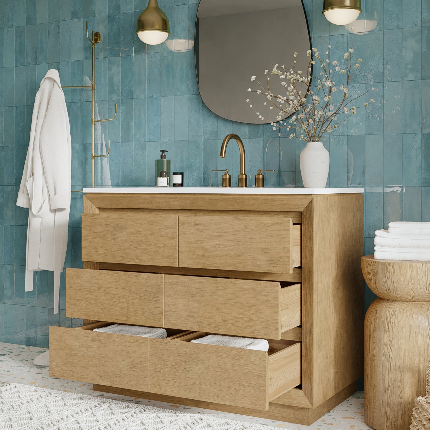Jasper 42" Single Bathroom Vanity  with Quartz Top